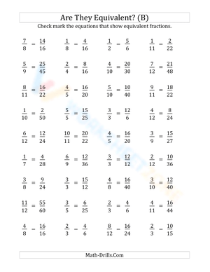 Fractions equivalent test (2)