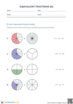 Essential Equivalent Fractions Worksheet | Grade 3 Math