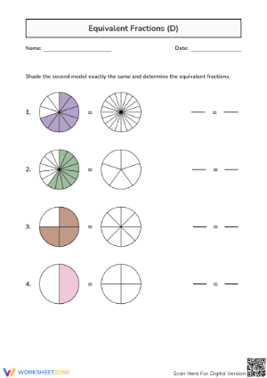 Printable Equivalent Fractions Practice | Grade 4 Math