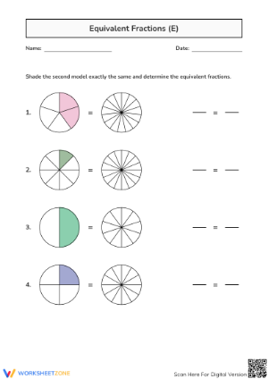 Essential Equivalent Fractions Worksheet | Grade 4 Aligned