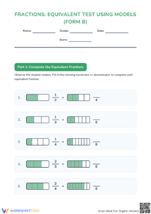 3.NF.A.3.B Worksheet: Equivalent Fractions — Essential Test