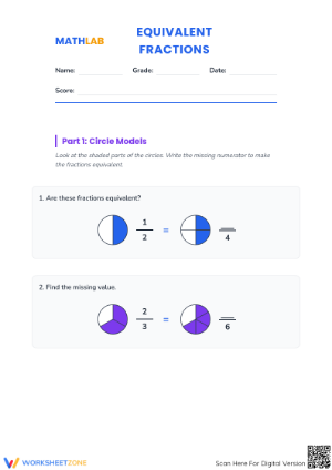 Essential Equivalent Fractions Worksheet | Grades 3-5 Ready