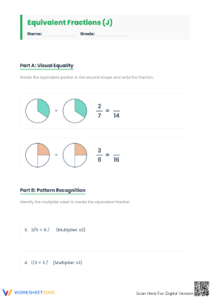 Essential Equivalent Fractions Worksheet | Grade 4 Math