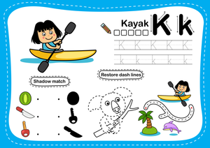 Letter K Alphabet Tracing | Essential Grade K Worksheet