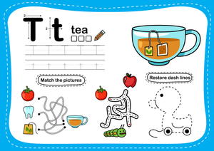 Essential Letter T Alphabet Tracing Worksheet | Grade K