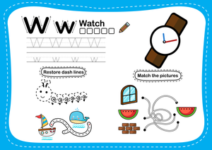 Letter W Alphabet Tracing Worksheet | Essential Grade K