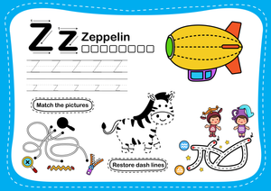 Letter Z Tracing Worksheet | Printable Kindergarten ELA