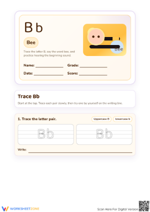 Essential Letter B Tracing Worksheet — Kindergarten Ready