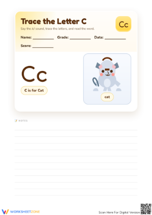 Printable Letter C Worksheet | Kindergarten ELA