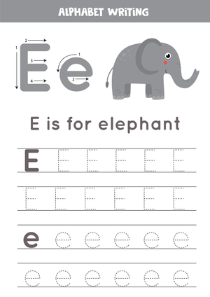 Essential Letter E Writing Worksheet | Kindergarten