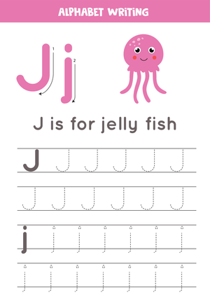 Letter J Tracing Printable | Grade K ELA