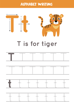 Letter T Tracing Worksheet | Grade K Printable