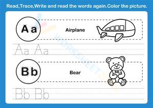 Read, trace, and write - Letters A & B