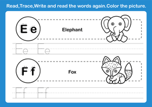 Printable Letters E & F Worksheet | Grade K ELA