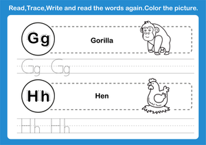 Grade K Letter G & H Printable Worksheet