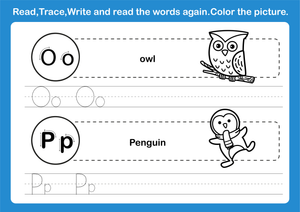 Printable Letters O and P Worksheet | Grade K