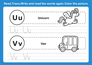 Printable Letters U and V Writing Worksheet | Grade K
