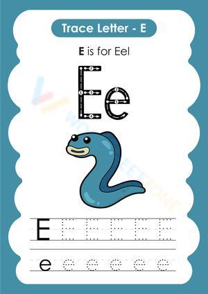 Letter E tracing