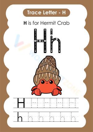 Letter H tracing