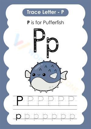 Letter P tracing