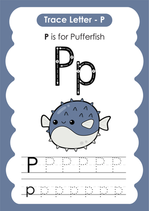 Letter P Tracing Worksheet | Printable Alphabet Activity