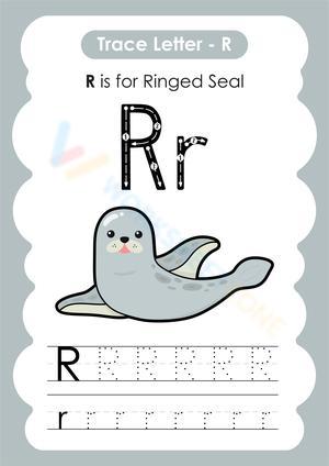 Letter R tracing