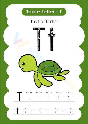 Letter T tracing
