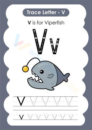 Letter V tracing