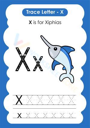 Letter X tracing