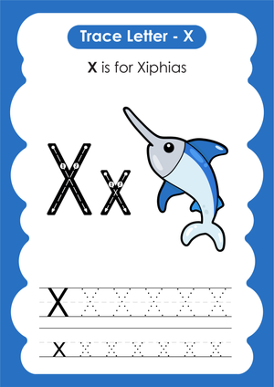 Printable Letter X Tracing Worksheet | Kindergarten