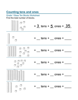 Counting Tens and Ones Worksheet