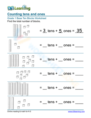 Counting Tens and Ones Worksheet