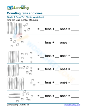 Counting Tens and Ones Practice Worksheet