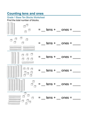 Worksheet for Counting Tens and Ones