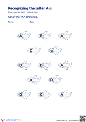 Recognize Letter Aa Worksheet | Essential Grade K Ready