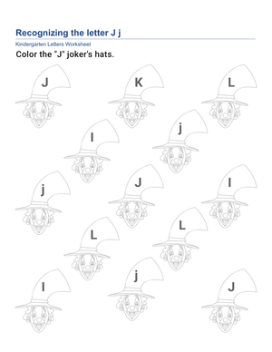 Grade K Letter J — Printable No-Prep Worksheet