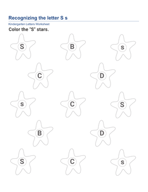 Kindergarten Letter S — Printable No-Prep Worksheet
