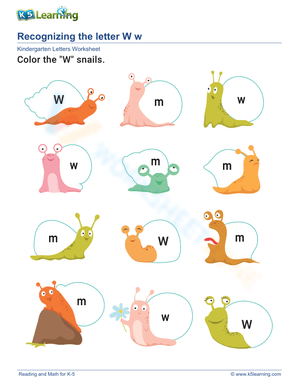 Recognize letter Ww