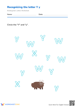 Recognize Letter Yy Worksheet | Essential Grade K-1
