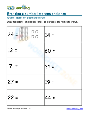 Practice Breaking Numbers: Worksheet
