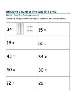 Practice Breaking Numbers with this Worksheet