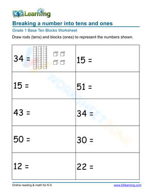 Practice Breaking Numbers with this Worksheet