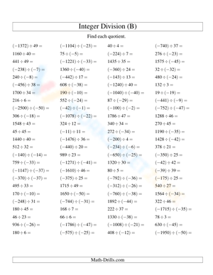 Practice: Dividing Integers