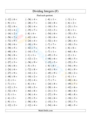 Integer Division Practice