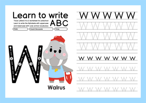 Grade K Letter W Tracing — Printable No-Prep Worksheet