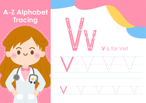 Pre-K Letter V Tracing — Printable No-Prep Worksheet