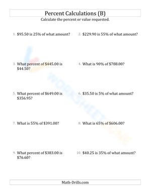Mixed percent calculations