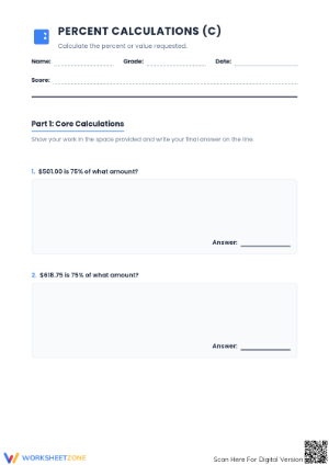 Mixed Percent Calculations | Essential Grade 6 Math