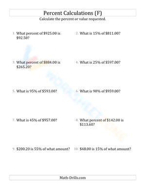 Mixed percent calculations