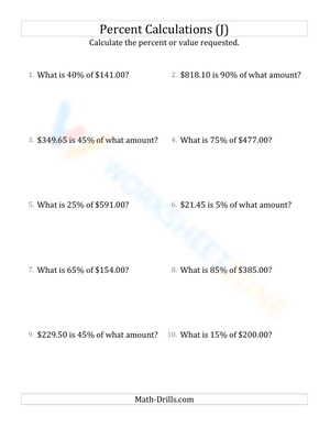 Mixed percent calculations